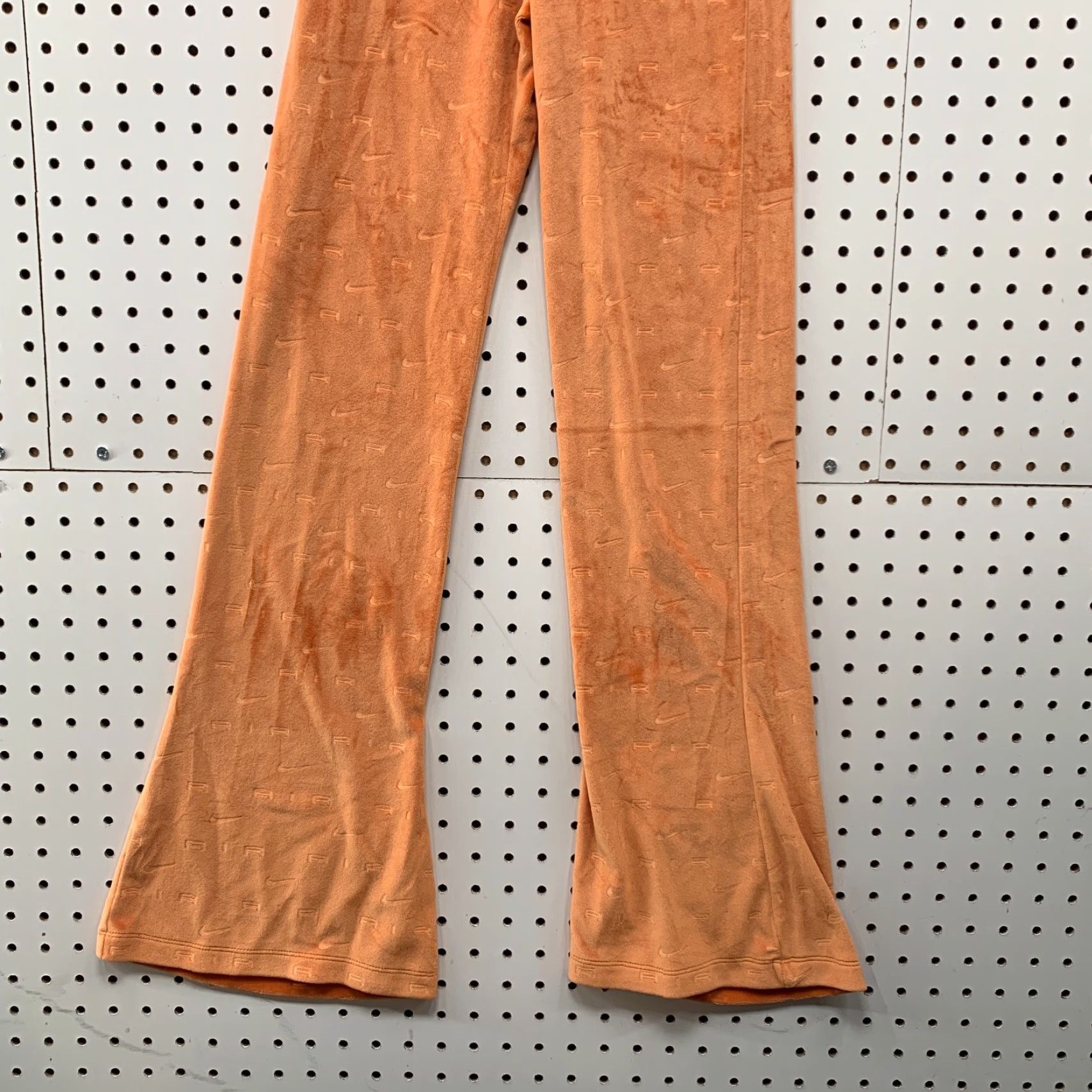 Nike Nike Sweatpants Womens XS AOP Swoosh Orange Velvet 23x30 Flared Size 26" / US 2 / IT 38 - 6 Thumbnail