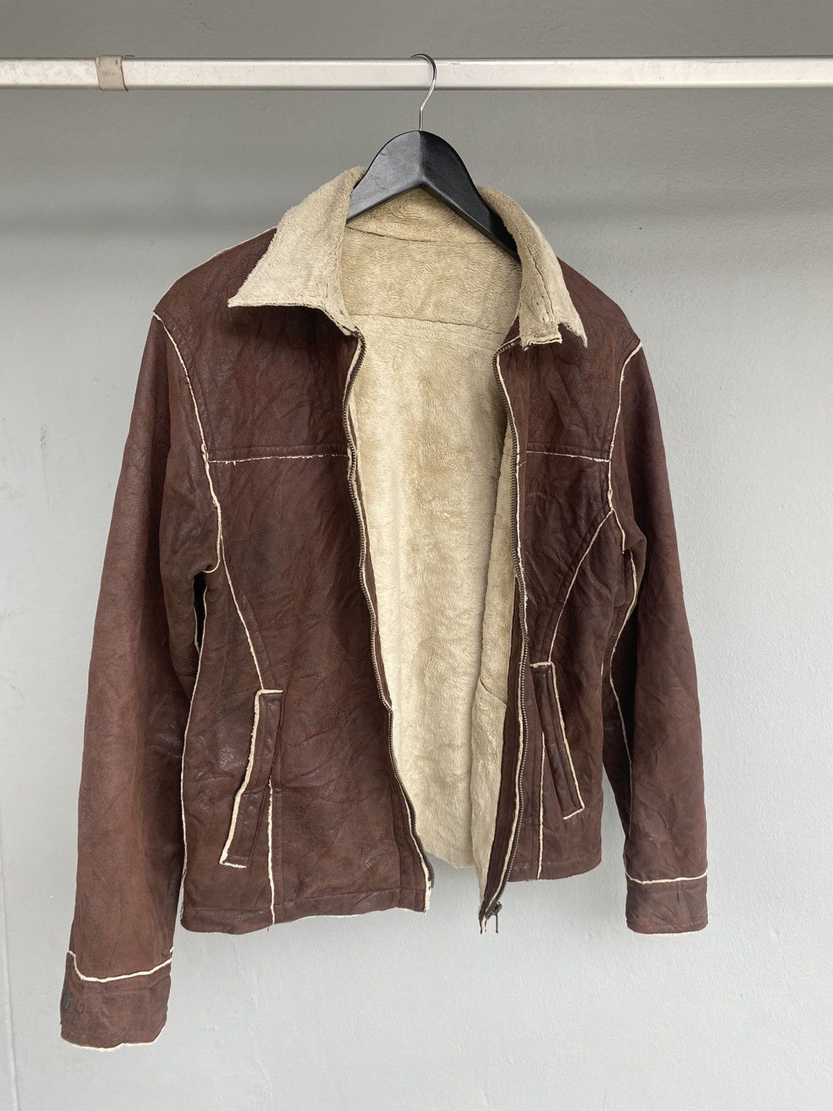 Issey Miyake × Japanese Brand × Tete Homme Tete homme Leather jacket Size US L / EU 52-54 / 3 - 3 Thumbnail