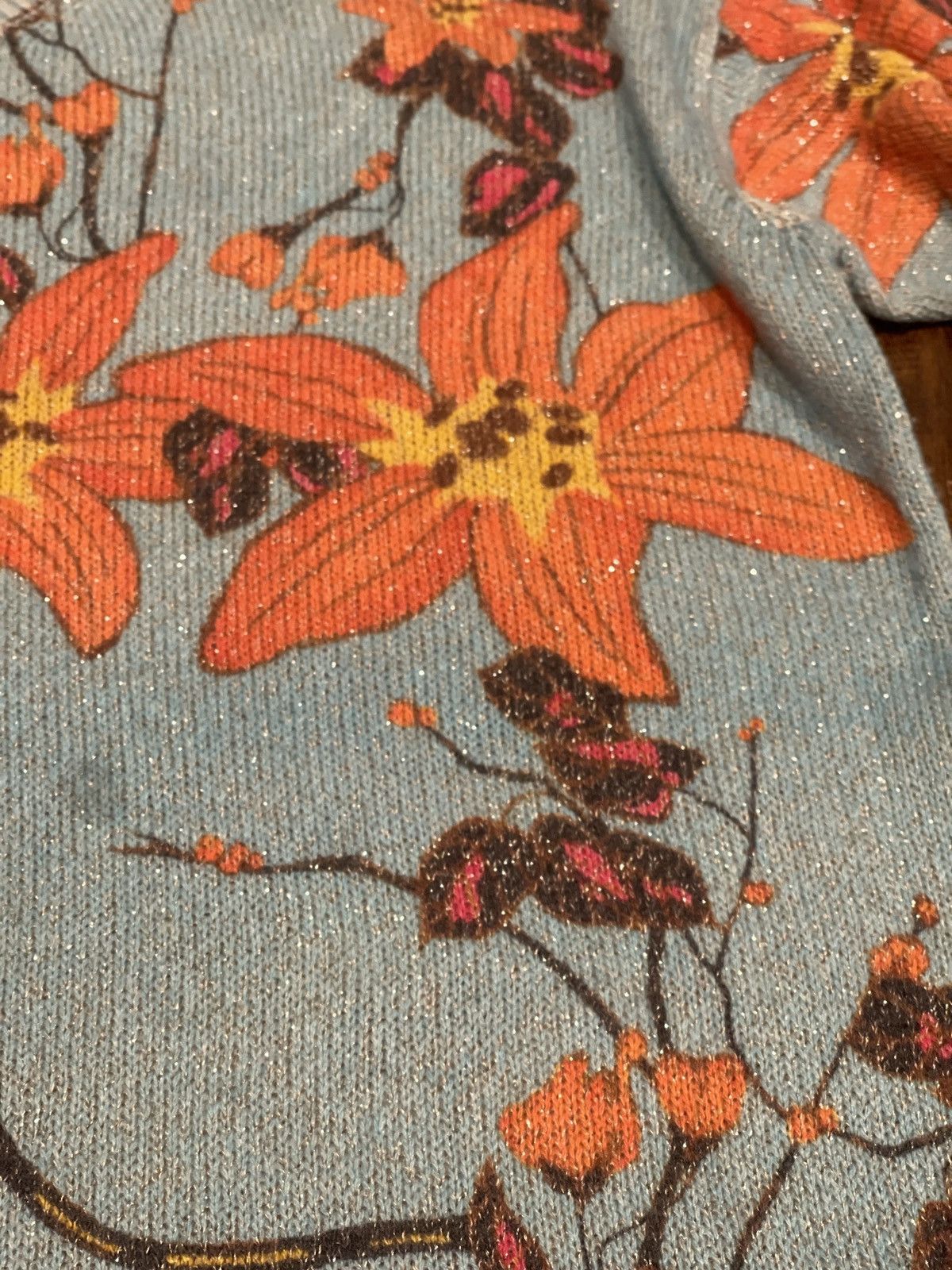 Etro Sparkles & Flowers Sweater Size L / US 10 / IT 46 - 2 Thumbnail