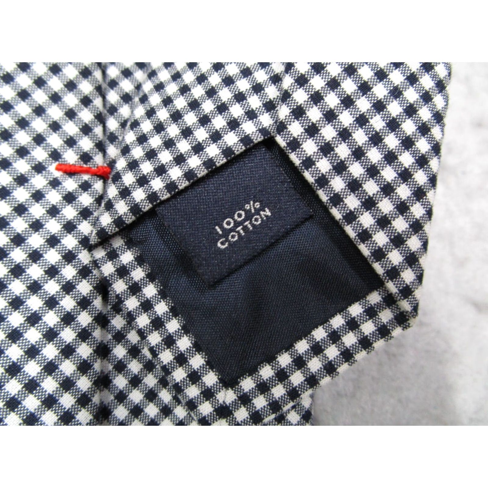 J.Crew J.CREW Men's Blue Check Necktie Designer Preppy Casual Woven Cotton Made in USA Size ONE SIZE - 3 Thumbnail