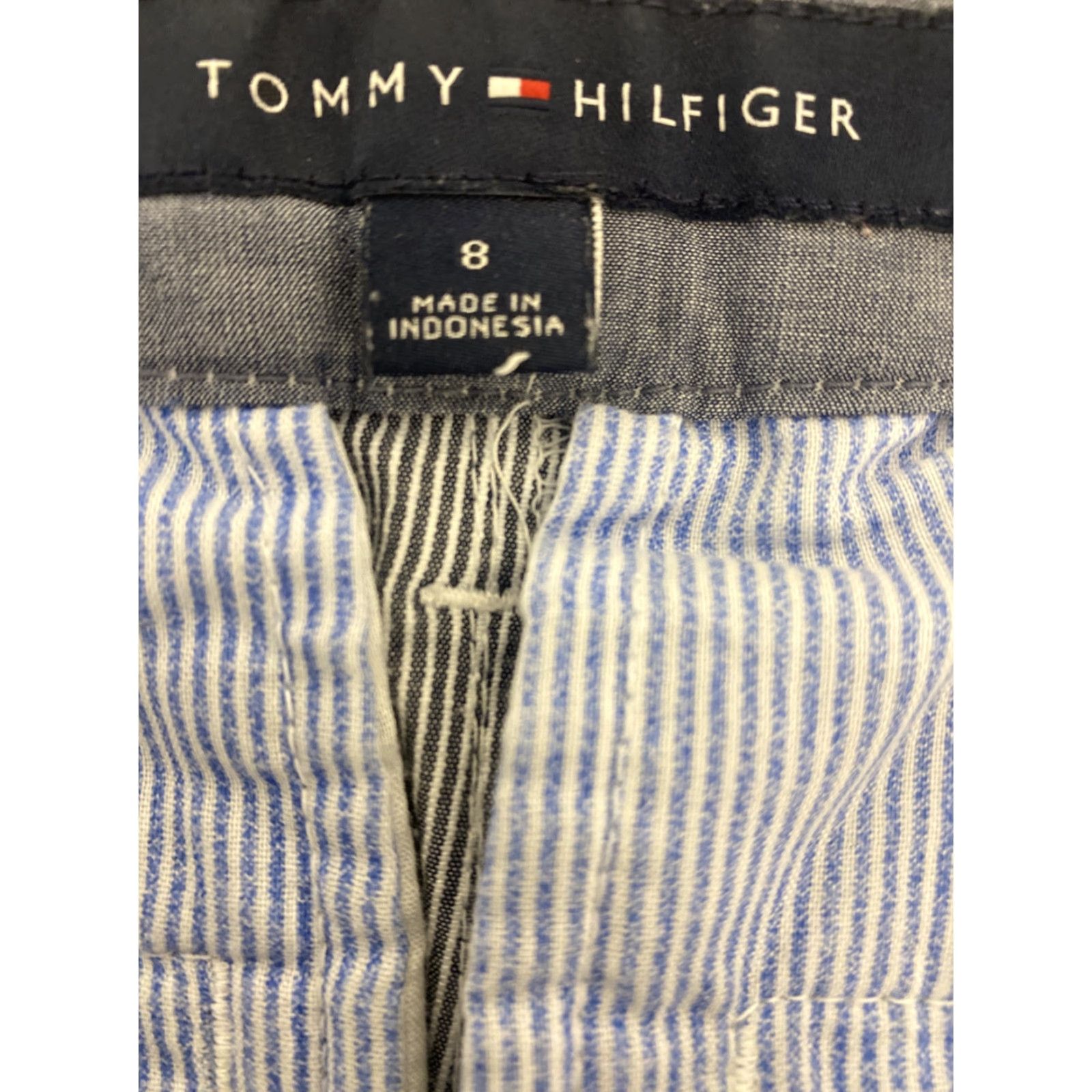 Tommy Hilfiger Tommy Hilfiger Pants Women Size 8 Gray Striped Crop 30in Inseam Casual Party Travel Womens Size 30" / US 8 / IT 44 - 7 Thumbnail