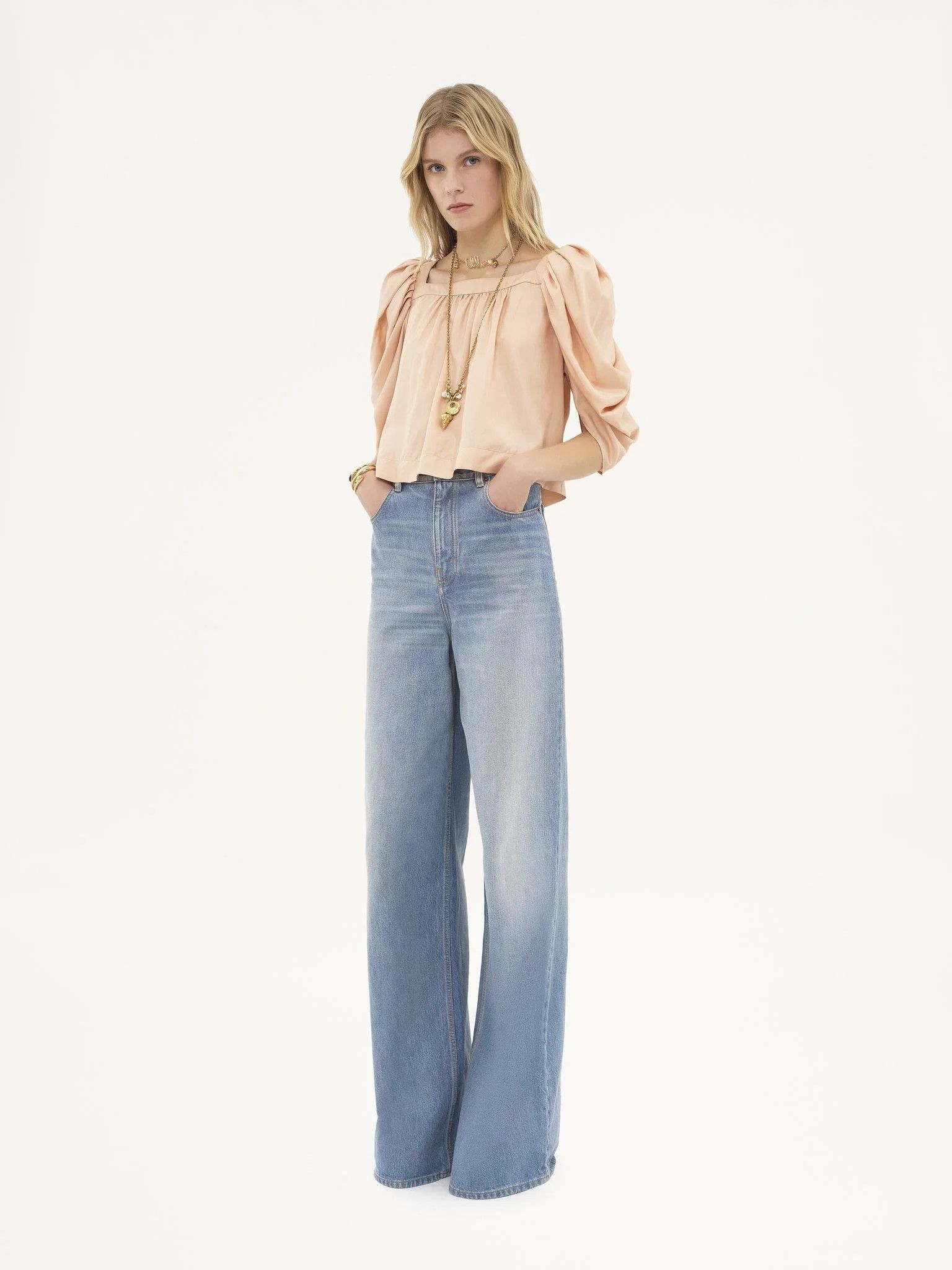 Chloe o1loc1c10326 High-Rise Flare Jeans in Iced Blue Size 25" / US 0 / IT 36 - 2 Thumbnail