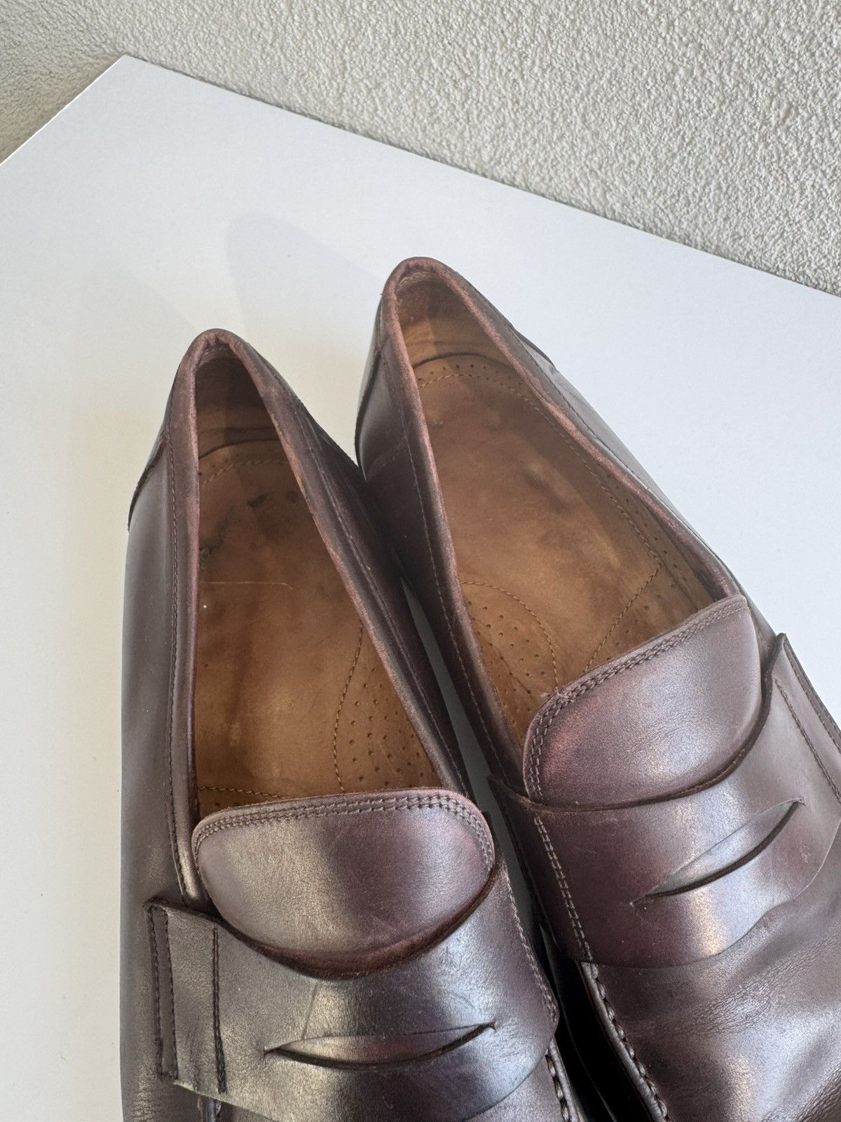 Vintage Brown Leather Penny Loafers Classic Slip On Italy Size US 9 / EU 42 - 10 Thumbnail