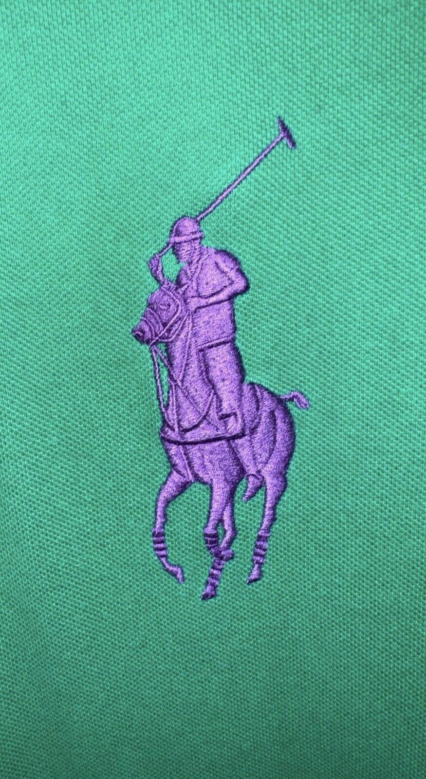 Polo Ralph Lauren Polo Ralph Lauren Green Purple Big Pony #3 Polo Shirt M Size US M / EU 48-50 / 2 - 3 Thumbnail