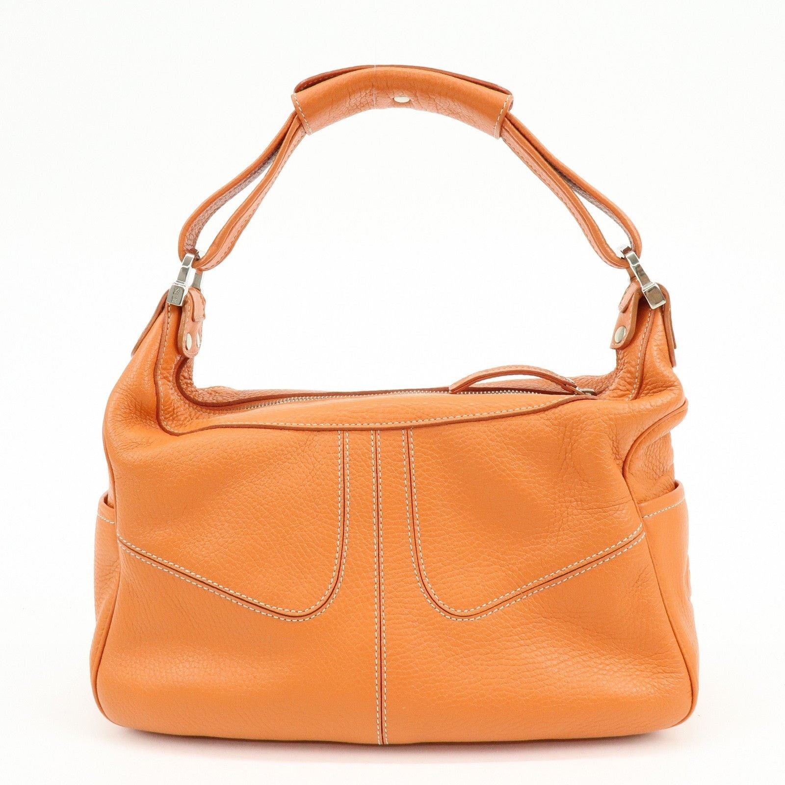 Tod's Tod's Miky Calfskin Shoulder Bag Orange Size ONE SIZE - 2 Thumbnail