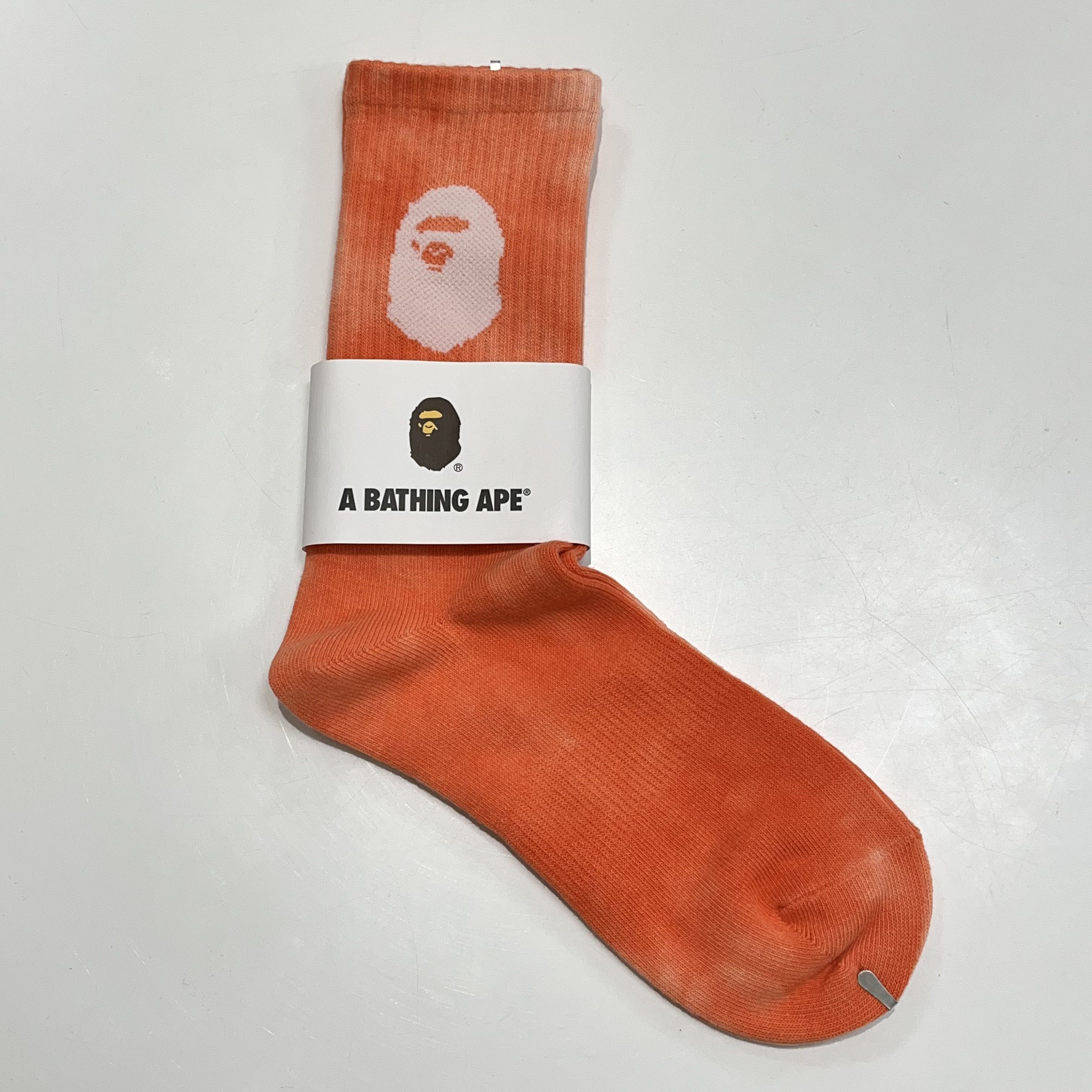 Bape Bape Ape Head Tie Dye Socks Red Size ONE SIZE - 2 Thumbnail