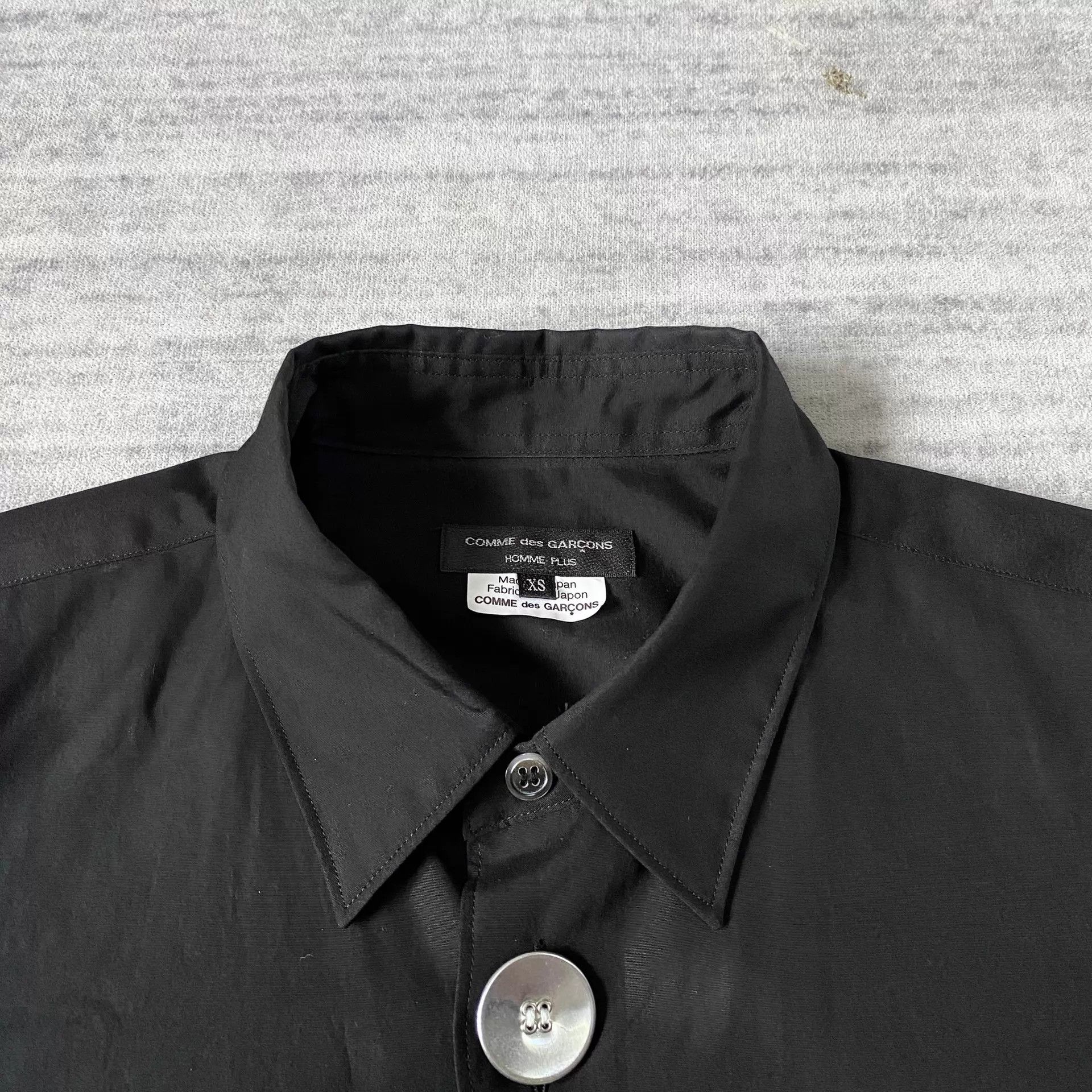 Comme des Garcons CDG Homme Plus Black Metal Button Shirt XS Size US XS / EU 42 / 0 - 4 Thumbnail