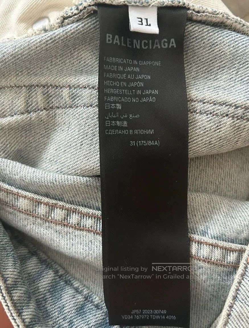 Balenciaga Balenciaga FW23 Distressed Straight Jeans. Size US 31 - 3 Thumbnail