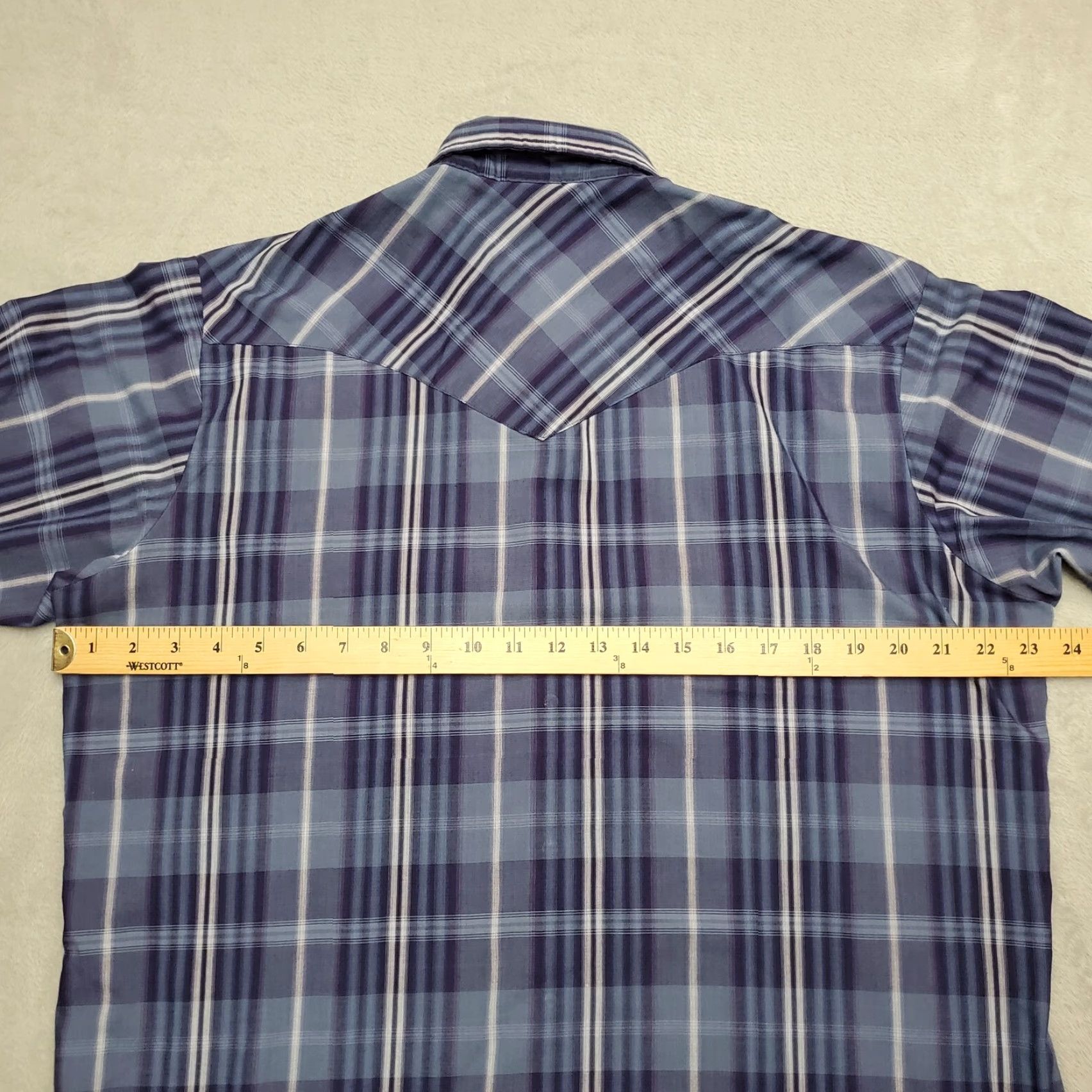 Vintage Western Frontier Shirt Mens L Blue Plaid Pearl Snap Long Sleeve Western Cowboy Shirt Size US L / EU 52-54 / 3 - 4 Thumbnail