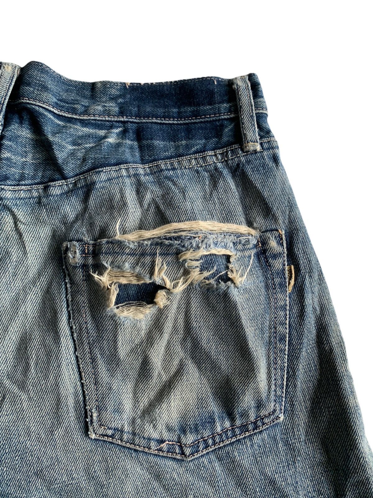 Japanese Brand × Vintage Omnigod Damage Rare Selvedge Distressed Denim☠️ Size US 32 / EU 48 - 8 Thumbnail