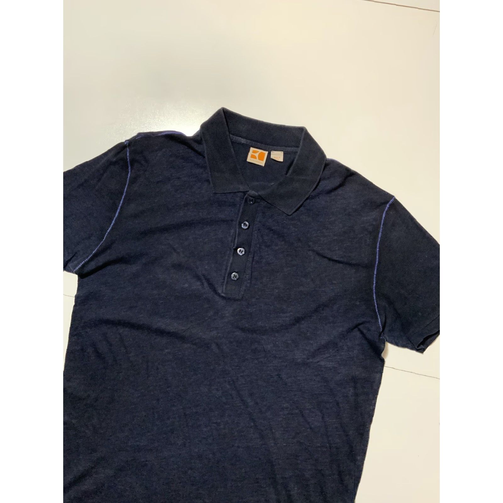 Hugo Boss VINTAGE Hugo Boss Payman Purple S/S Polo Shirt L Mens 100% Cotton Heather Purple Polo Shirt Size US L / EU 52-54 / 3 - 3 Thumbnail