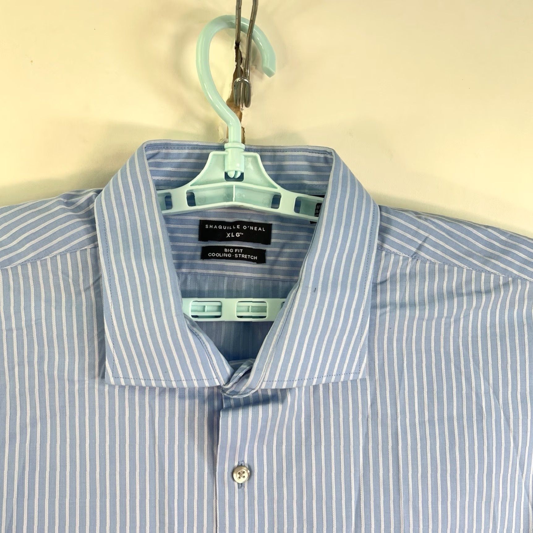 Vintage VINTAGE O'Neal Men's Dress Shirt Shirt Adults Large Blue Striped Business Casual Formal 80s Size 48R - 4 Thumbnail