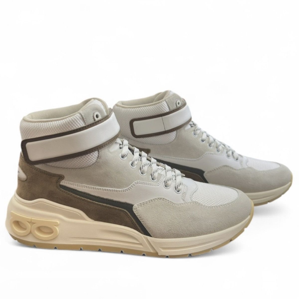 Salvatore Ferragamo NEW Cosma High-Top Leather Sneakers Size 9.5 Size US 9.5 / EU 42-43 - 5 Thumbnail