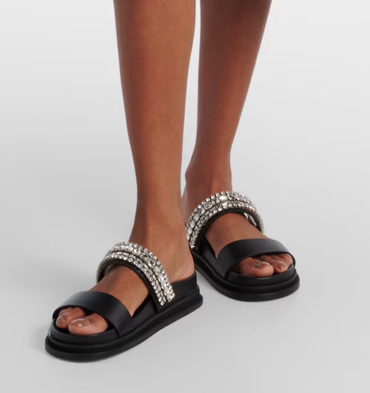Jimmy Choo Jimmy Choo Jadi Crystal-Embellished Leather Slides size 36.5 Size US 6.5 / IT 36.5 - 3 Thumbnail