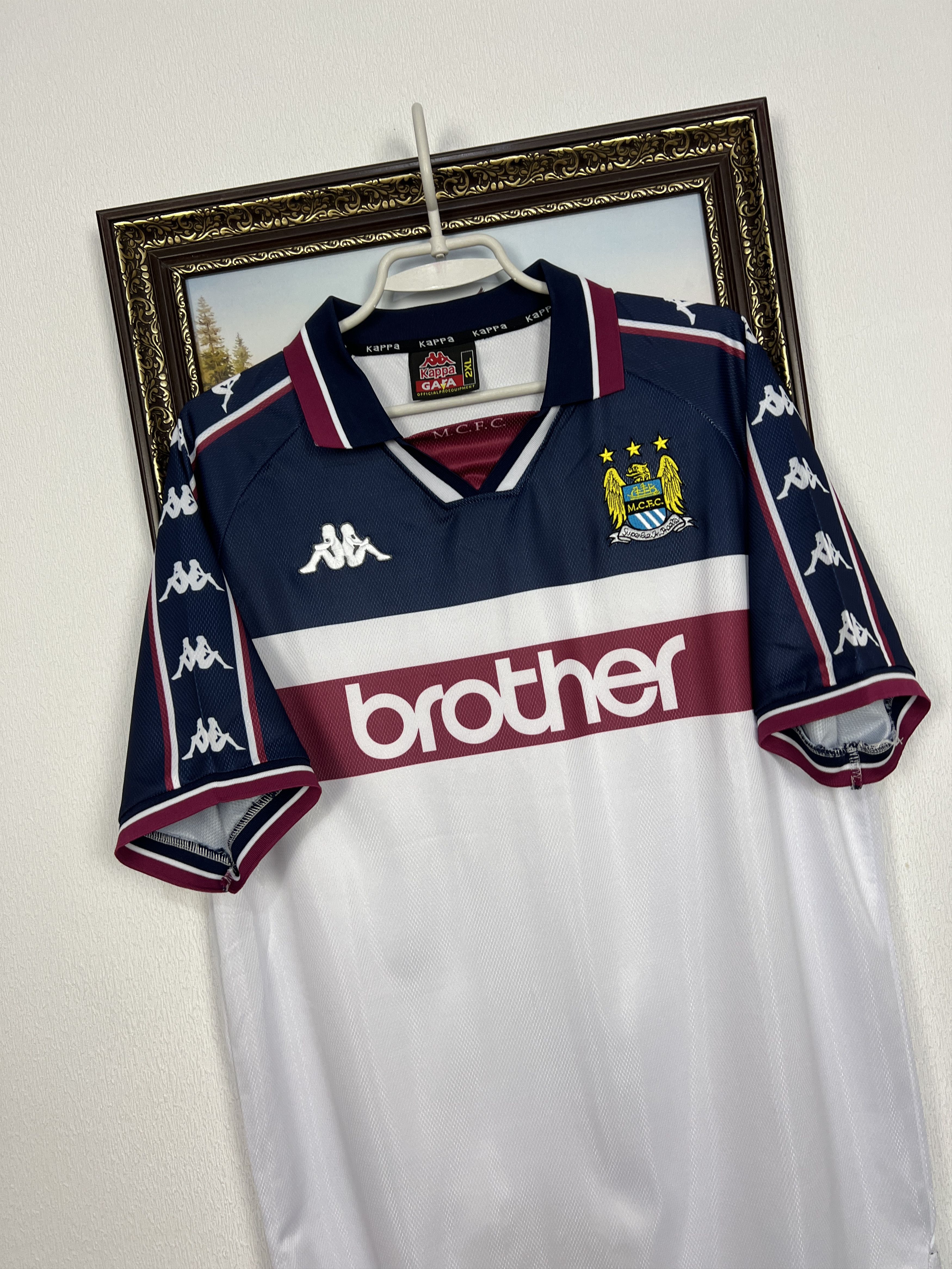 Kappa Manchester City Away football shirt 1997 Soccer Jersey Size US XL / EU 56 / 4 - 4 Thumbnail