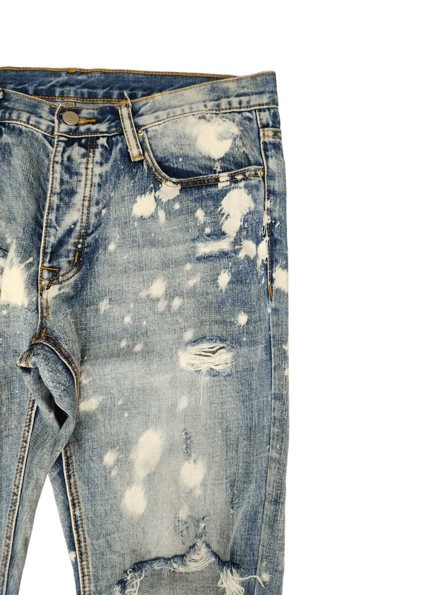 MNML Mnml Bleach Destroy Denim Jeans Skinny Streetwear Size US 34 / EU 50 - 6 Thumbnail