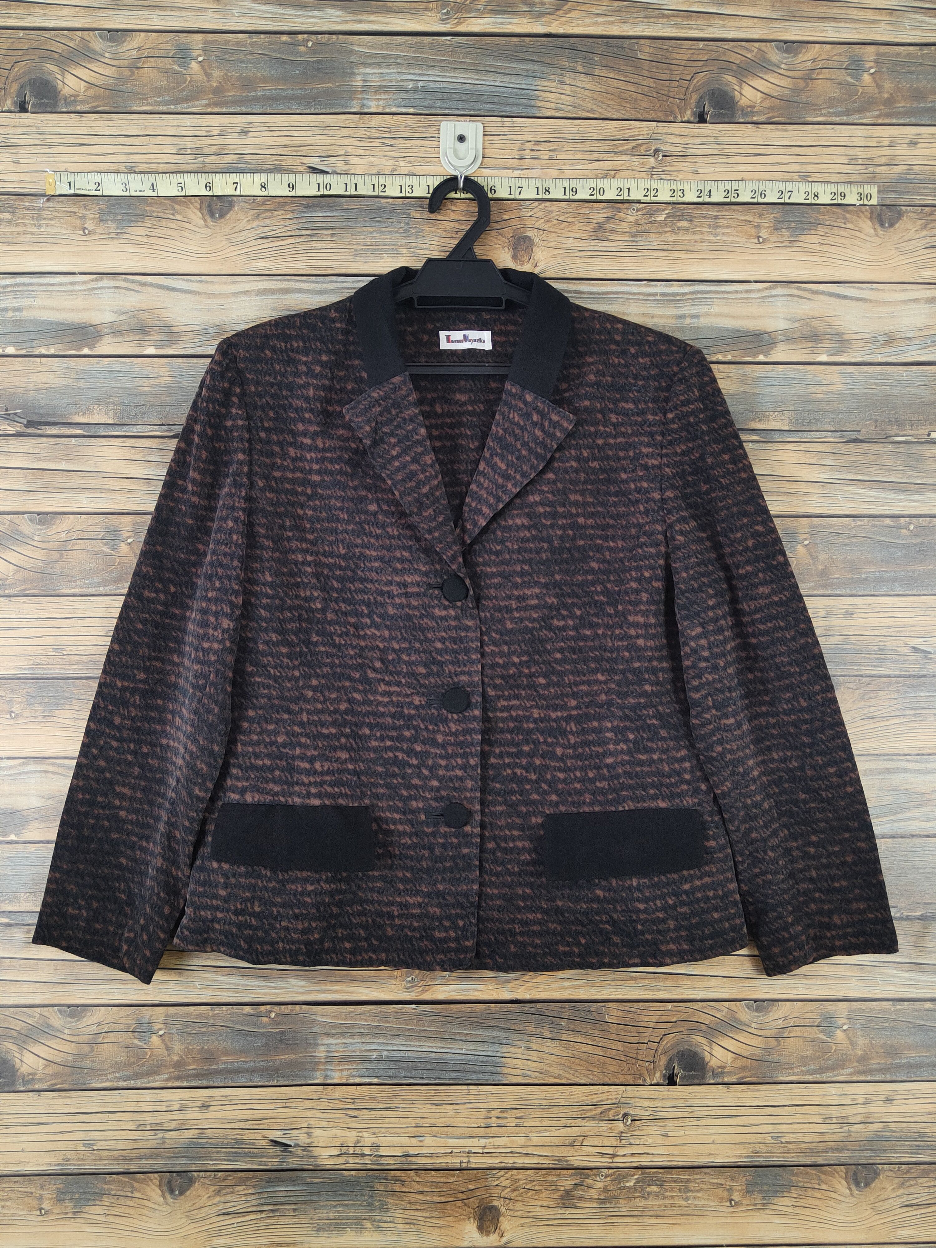 Japanese Brand × Vintage Vintage Tomi Miyazki Black Brown Blazers Size M / US 6-8 / IT 42-44 - 1 Thumbnail