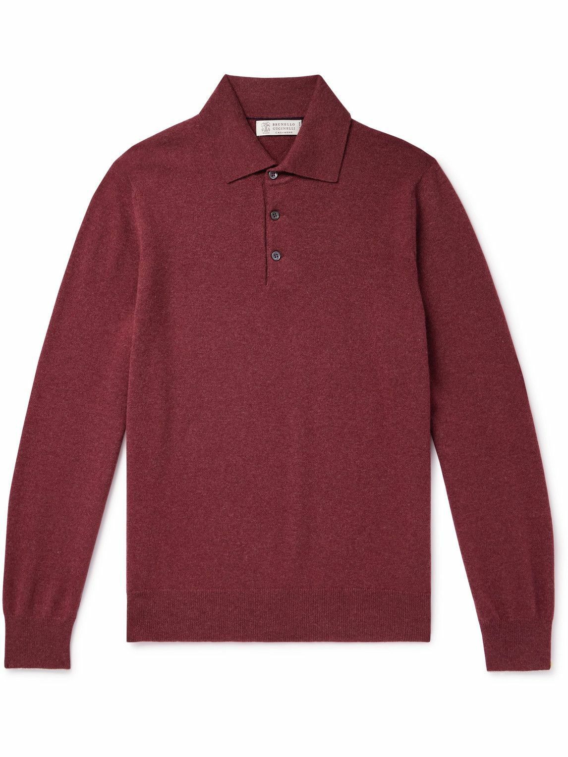 Brunello Cucinelli o1w1db10225 Cashmere Polo Shirt in Dark Red Size US XL / EU 56 / 4 - 1 Thumbnail