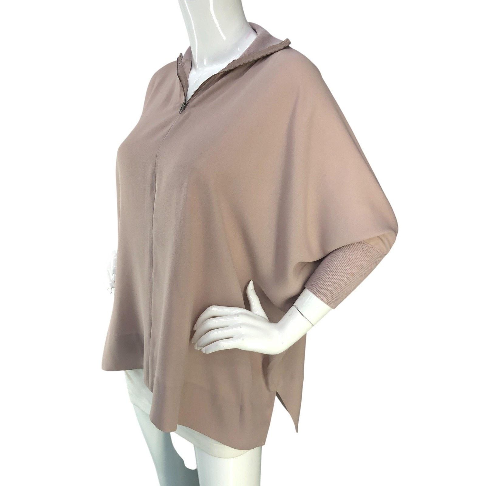 Aritzia Babaton Pullover M Pink Half Zip Short Sleeve *TINY FLAW Size M / US 6-8 / IT 42-44 - 5 Thumbnail
