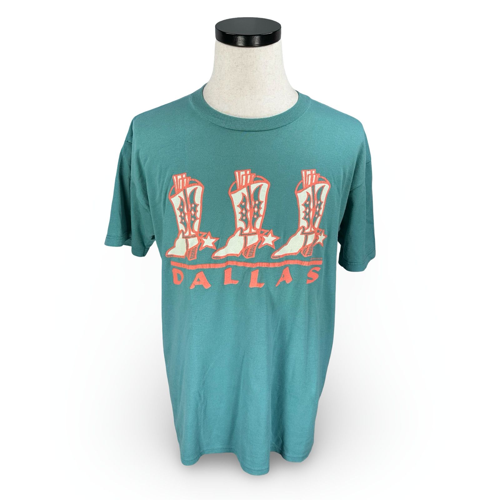 Jerzees Vintage Dallas Cowboy Boots Line Dancing T-Shirt Men L Green Size US L / EU 52-54 / 3 - 1 Thumbnail