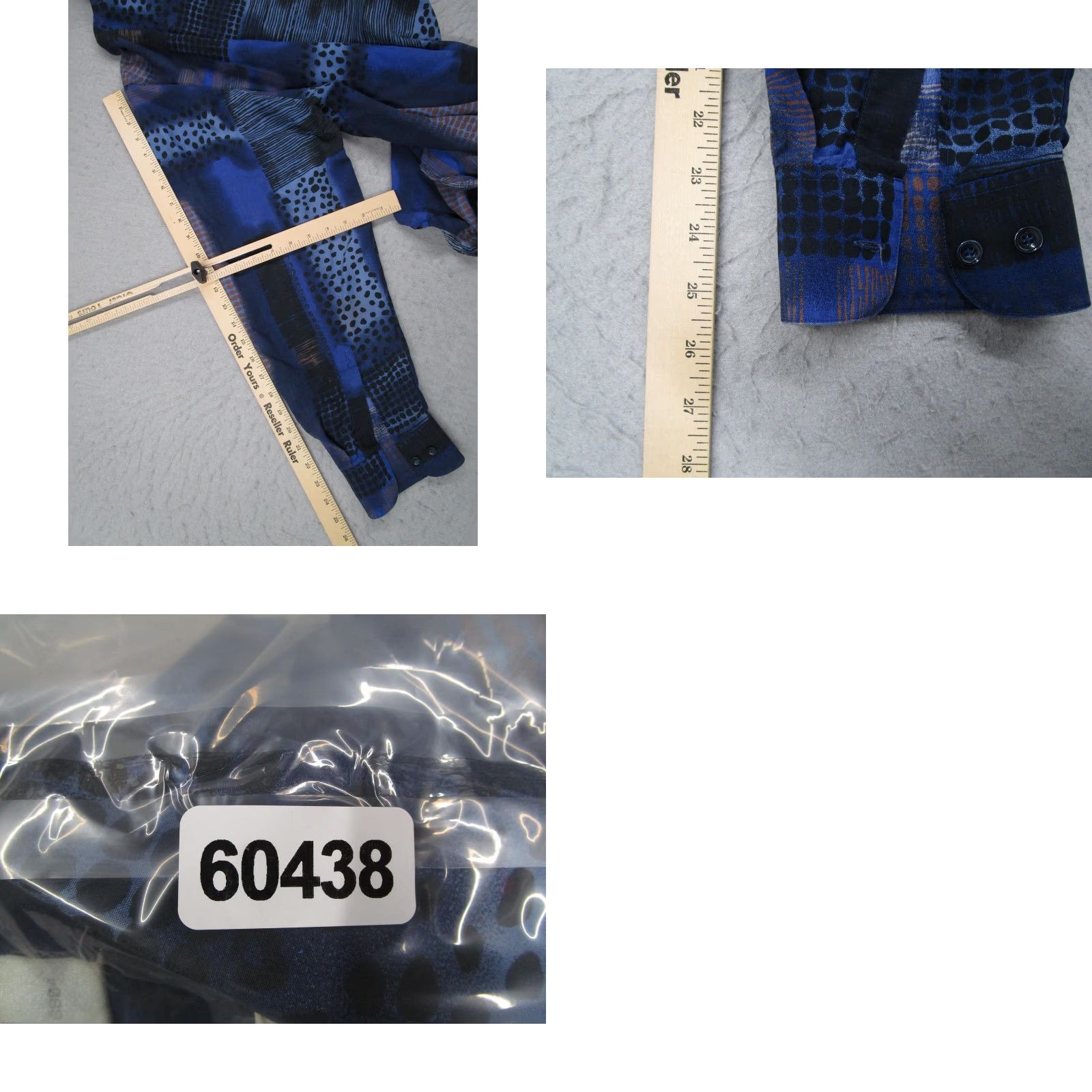 Vintage Haupt Dress Shirt Mens XL Blue Geometric Modal Long Sleeve Made In Germany Y2K Size 46R - 8 Thumbnail