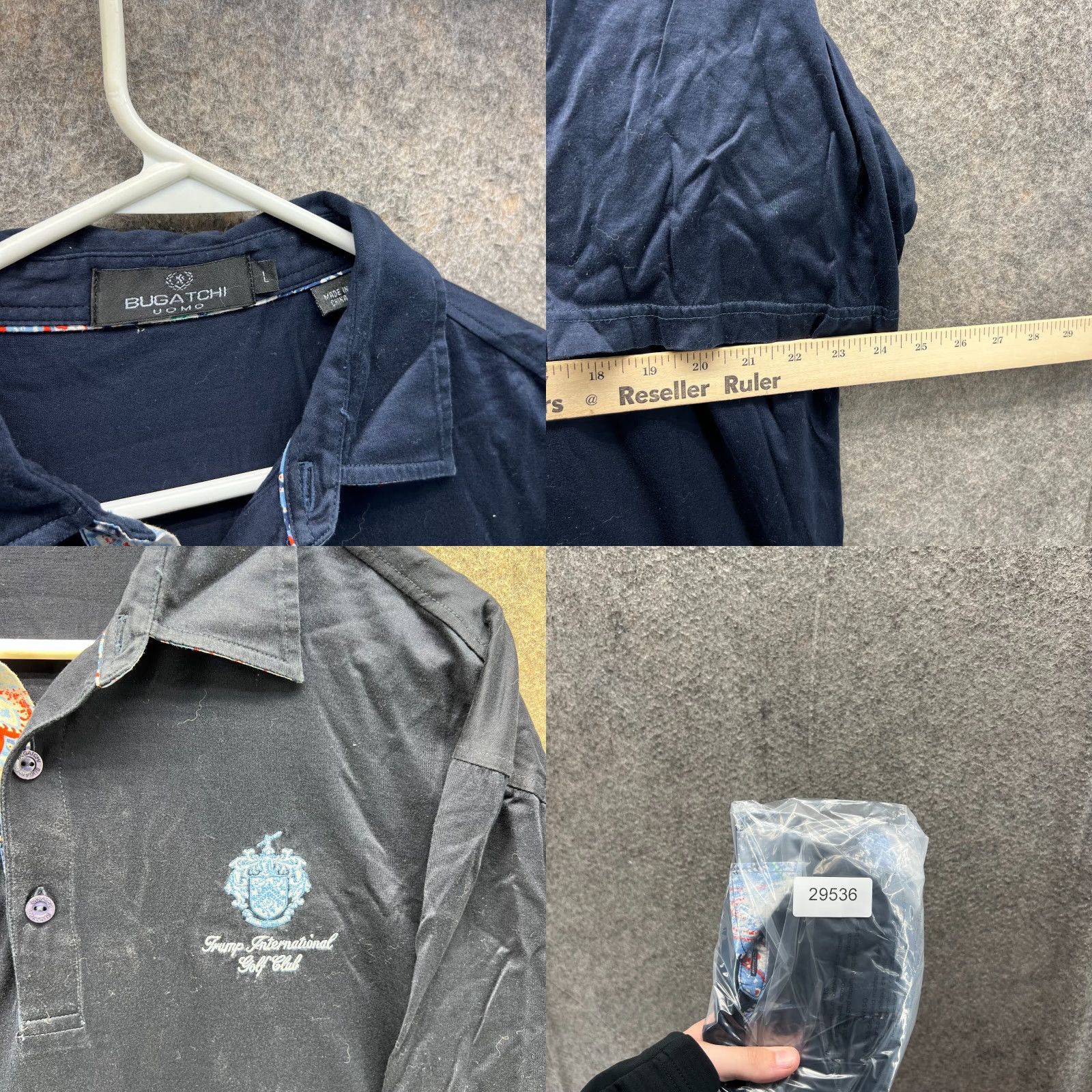 BUGATCHI VINTAGE Bugatchi Uomo Polo Shirt Mens Large Blue Logo VTG Golf Club Size US L / EU 52-54 / 3 - 8 Thumbnail