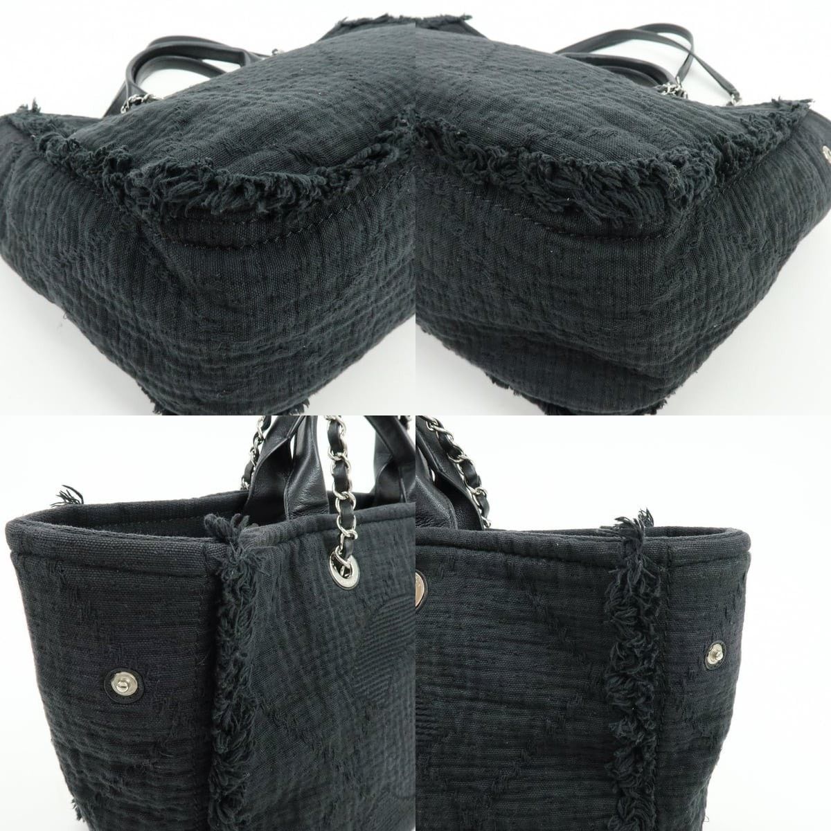 Chanel Chanel Deauville Canvas Tote Black Size ONE SIZE - 5 Thumbnail