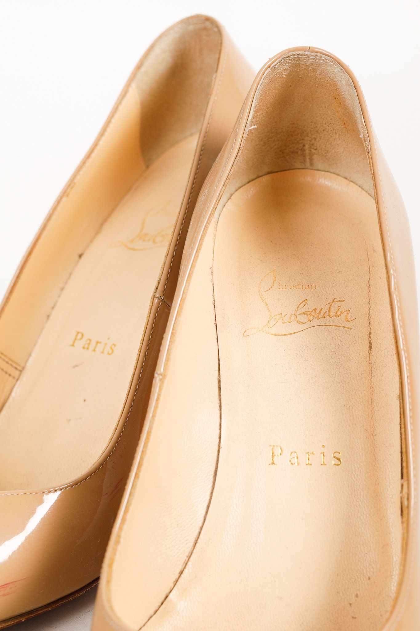 Christian Louboutin Christian Louboutin Pumppie 85 Beige Patent Leather Pumps Size US 7.5 / IT 37.5 - 9 Thumbnail