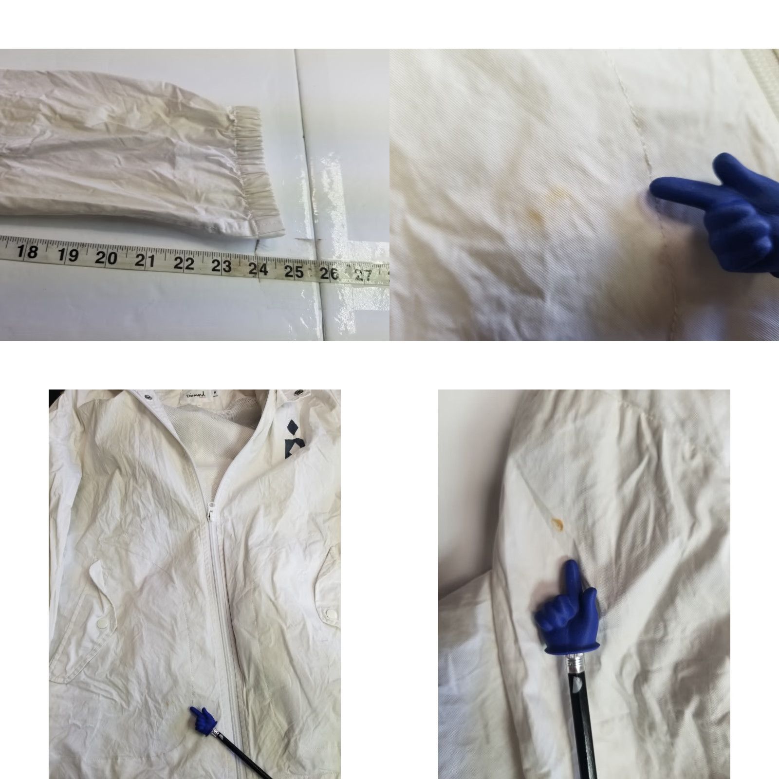 Diamond Supply Co. VINTAGE not applicable; Diamond Supply Co. Waxed Mens Waterproof Jacket Rain Coat M White Logo Hooded Waterproof Jacket Mens Regular Coat Size US M / EU 48-50 / 2 - 8 Thumbnail