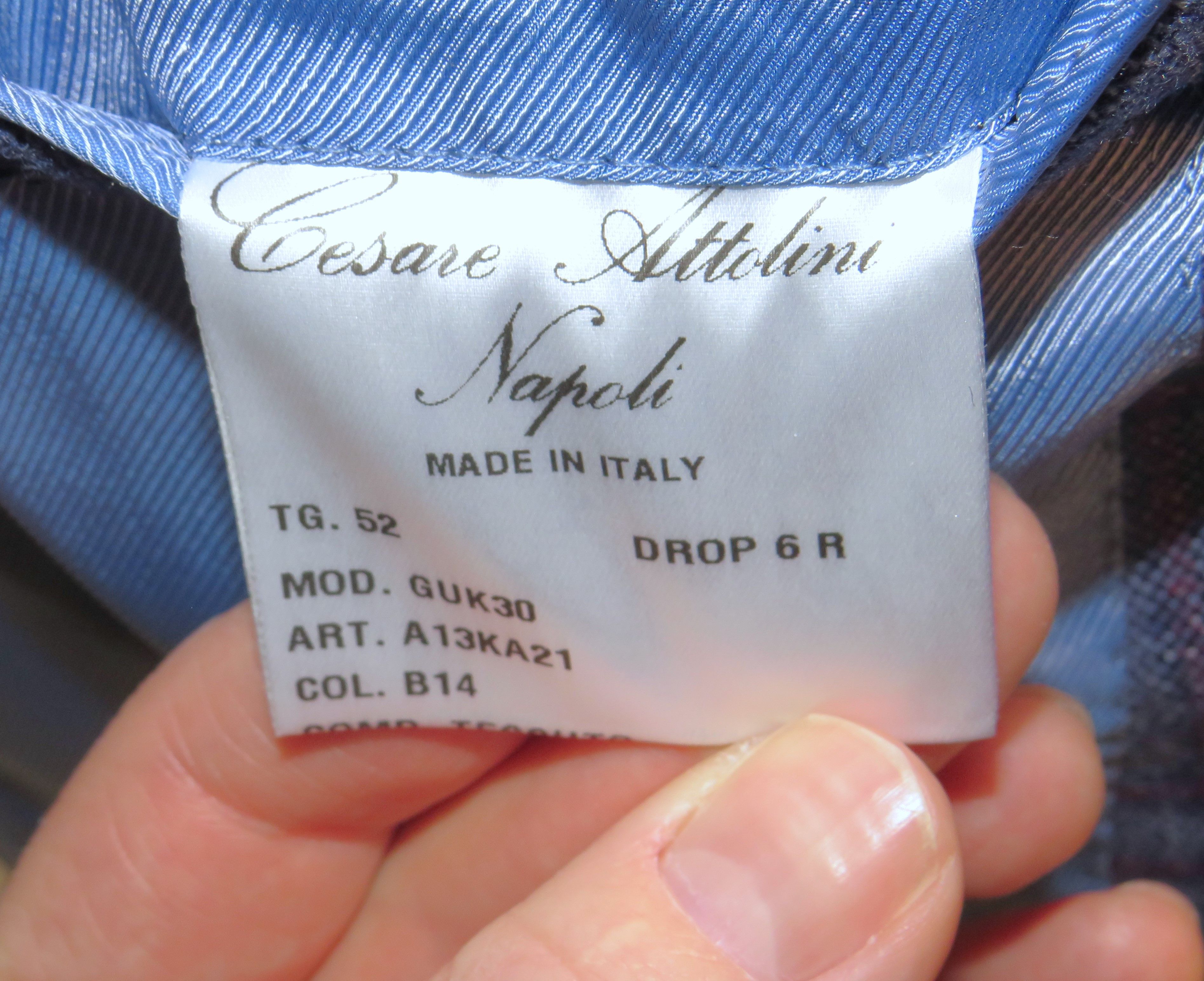 Cesare Attolini × Tincati Blue Plaid 100% Cashmere Sport Coat 42R Size 42R - 13 Thumbnail