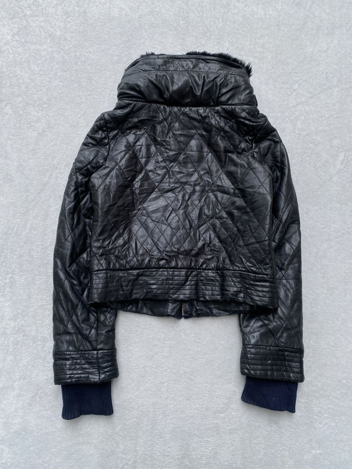 Japanese Brand 2000s Galicia / Galicie- Bono Fur Quilted Leather Jacket Size S / US 4 / IT 40 - 16 Thumbnail