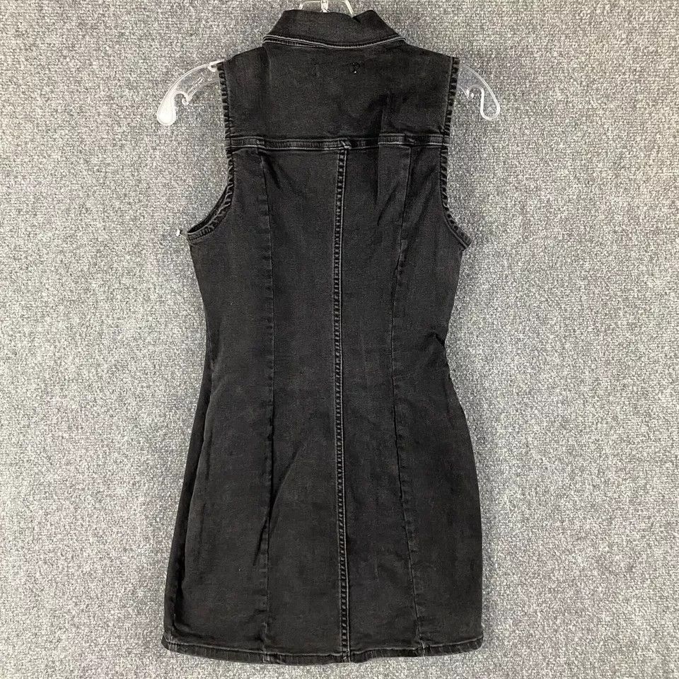 Zara Zara Dress Women's XSD Denim Charcoal Stretch Shirt Sheath Size XS / US 0-2 / IT 36-38 - 7 Thumbnail