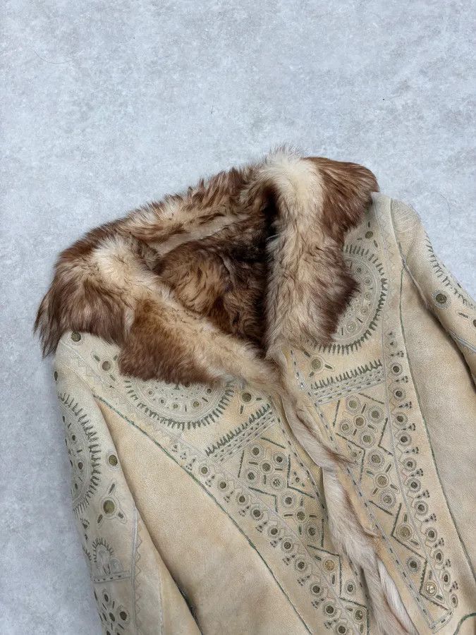 Roberto Cavalli 2000s Roberto Cavalli Ornament Fur Sherling Beige Jacket Size US S / EU 44-46 / 1 - 5 Thumbnail
