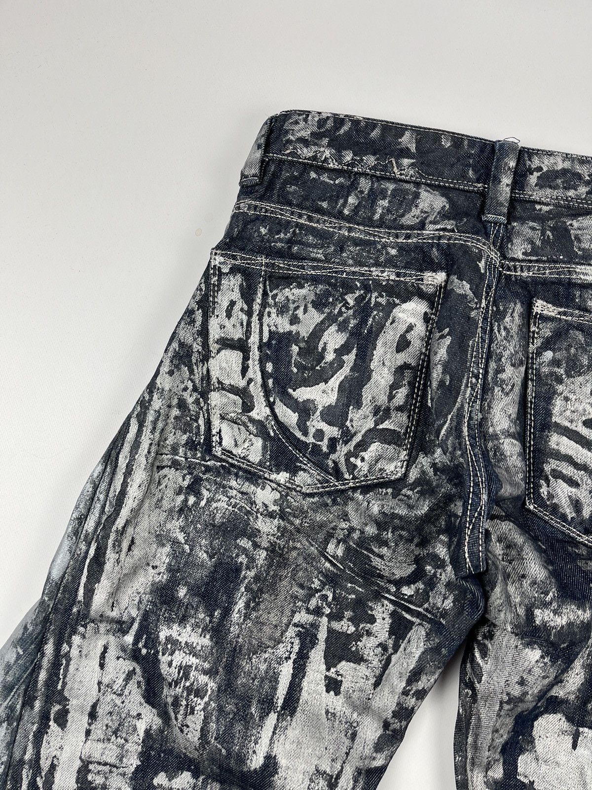 Japanese Brand × Vintage Jeans Dirty Pants patchwork crash denim thrashed distressed Size US 30 / EU 46 - 9 Thumbnail