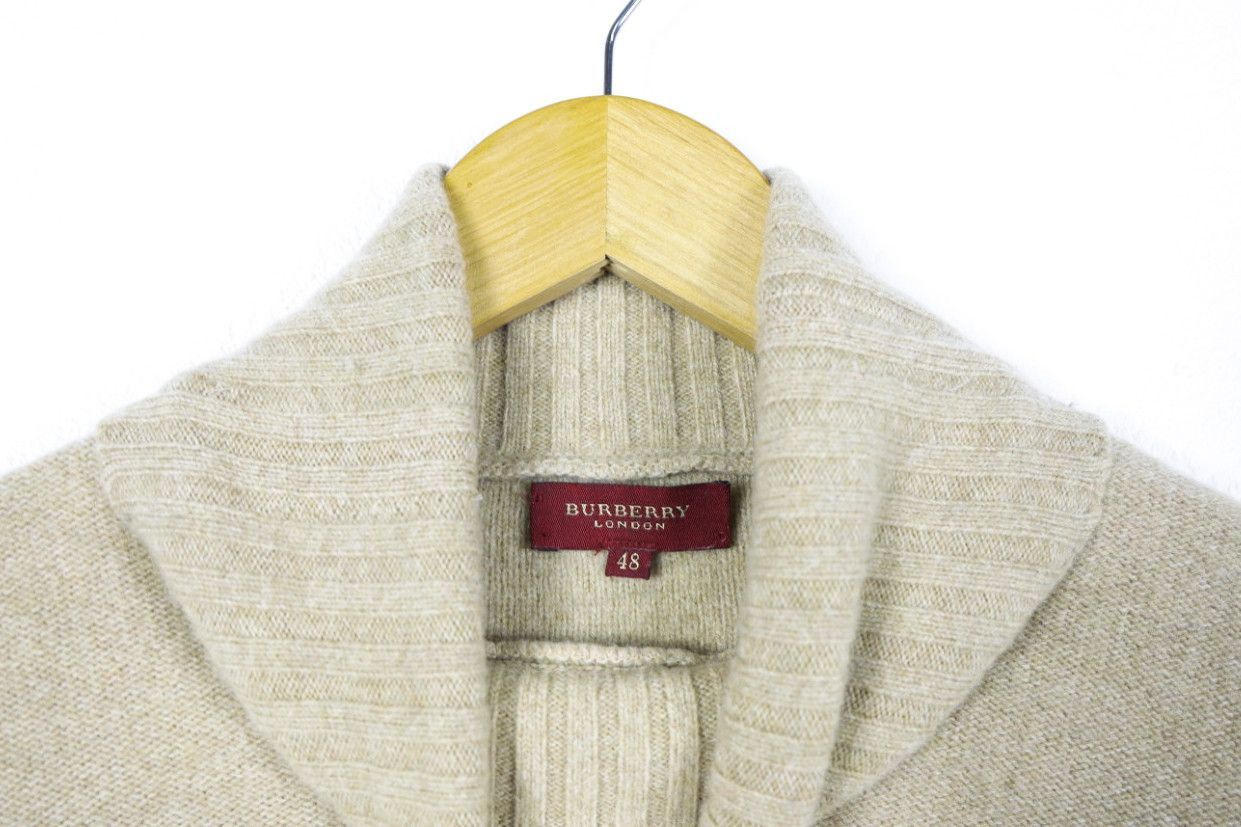 Burberry Burberry Logo Beige Cable Knit Wool Turtleneck Sweater Size M / US 6-8 / IT 42-44 - 5 Thumbnail