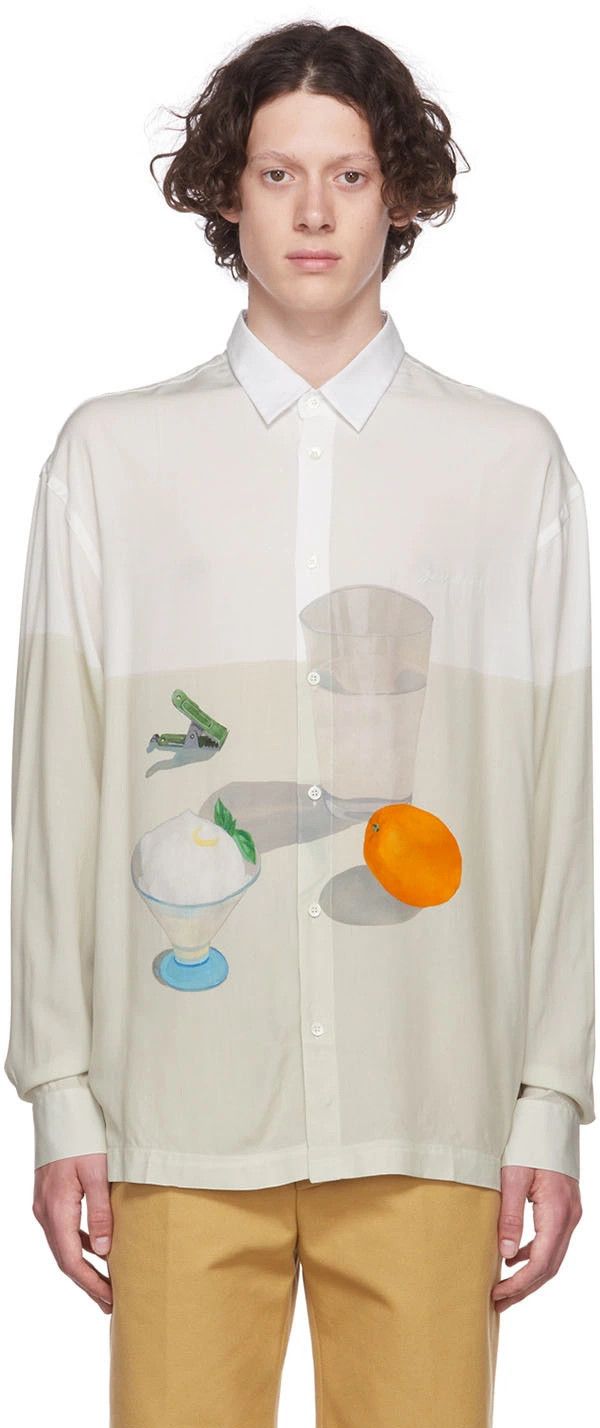 Jacquemus o1mle0526 La Chemise Baou Printed Shirt in Multicolor Size US M / EU 48-50 / 2 - 1 Thumbnail