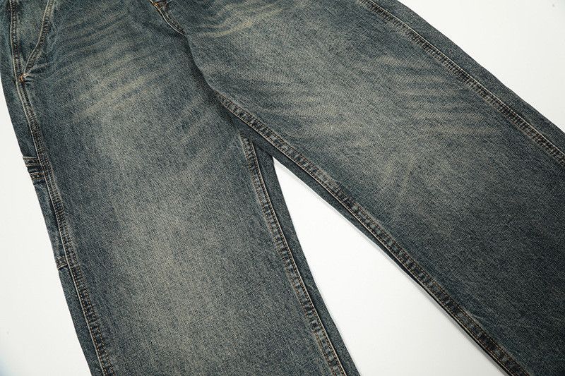 Vintage American retro washed workwear multi-pocket jeans Size US 32 / EU 48 - 4 Thumbnail