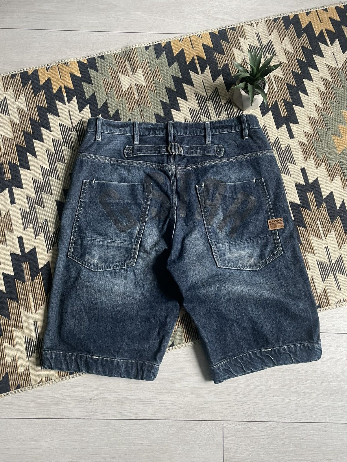 G-Star × Vintage Vintage Y2K G-Star Raw Big Logo Denim Shorts Size US 32 / EU 48 - 1 Thumbnail