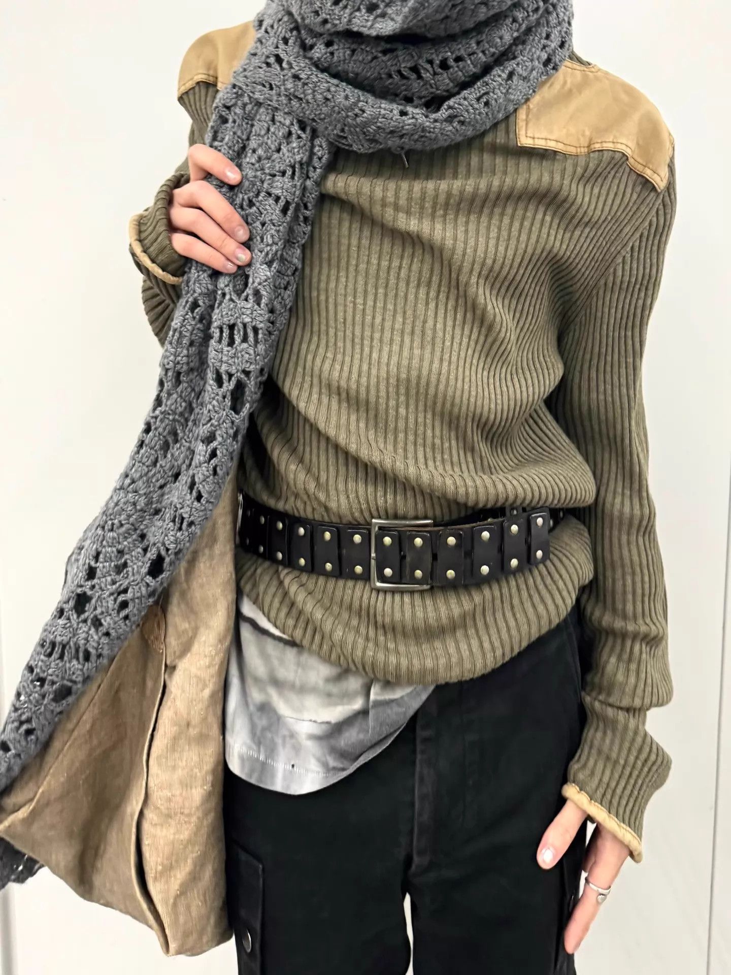 Comme des Garcons Comme des Garcons Gray Oversize Star Crochet Wool Wrap Size ONE SIZE - 8 Thumbnail