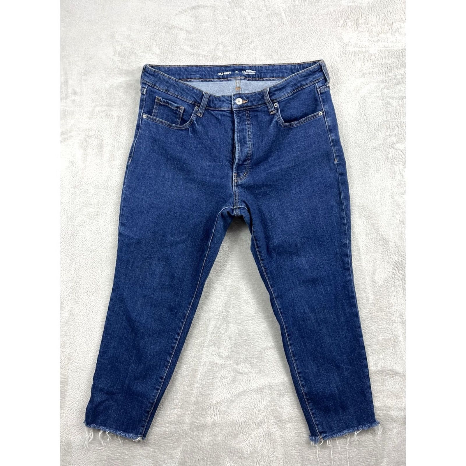 Old Navy Old Navy Womens Slim Jeans Straight Hi-Rise Med Denim 16P Blue Petite Slim Pockets 25in Inseam Womens Jeans Size 38" / US 16 / IT 52 - 2 Thumbnail