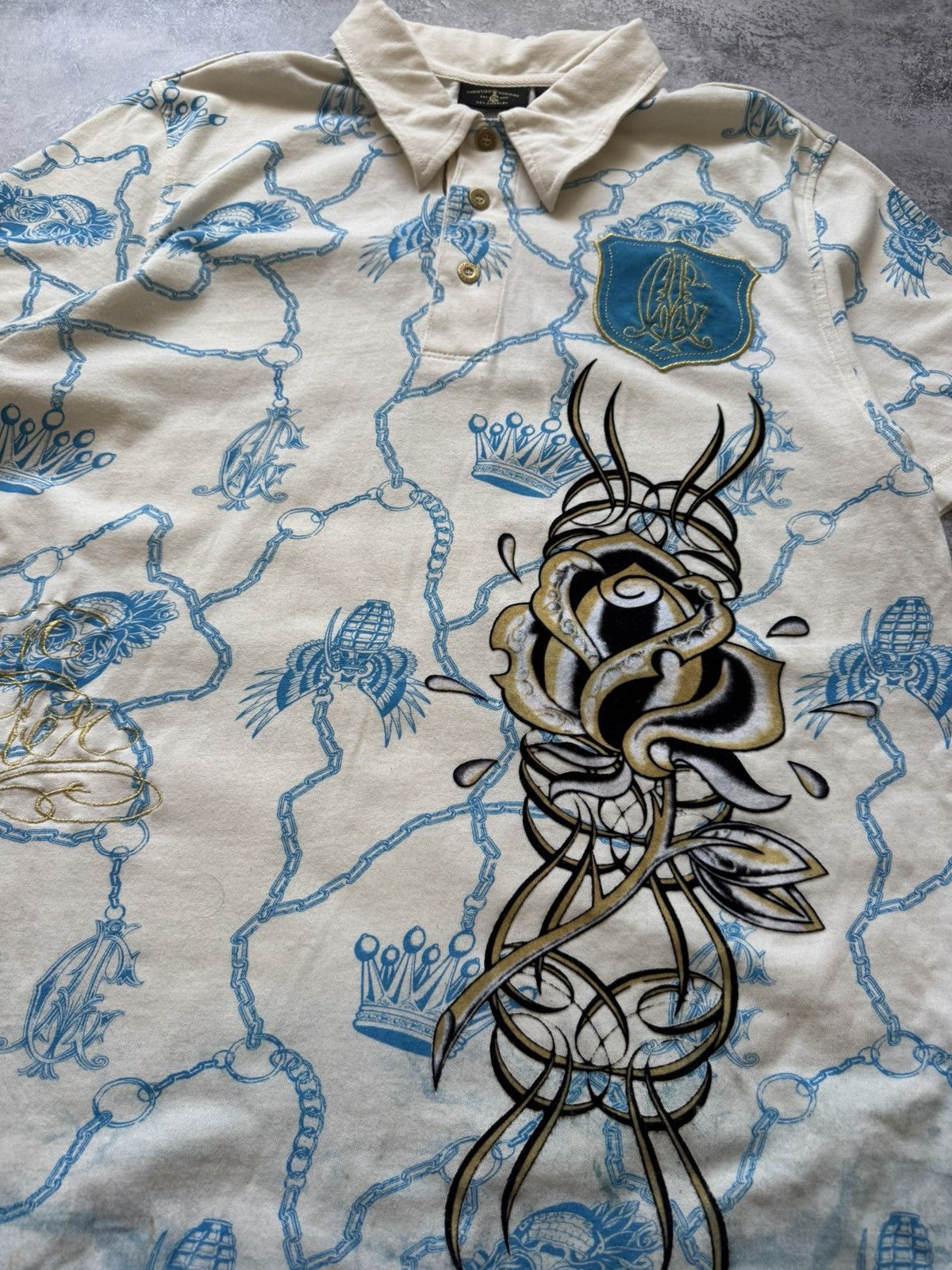 Christian Audigier Vintage Christian Audigier Polo T-Shirt Rare Size US L / EU 52-54 / 3 - 5 Thumbnail