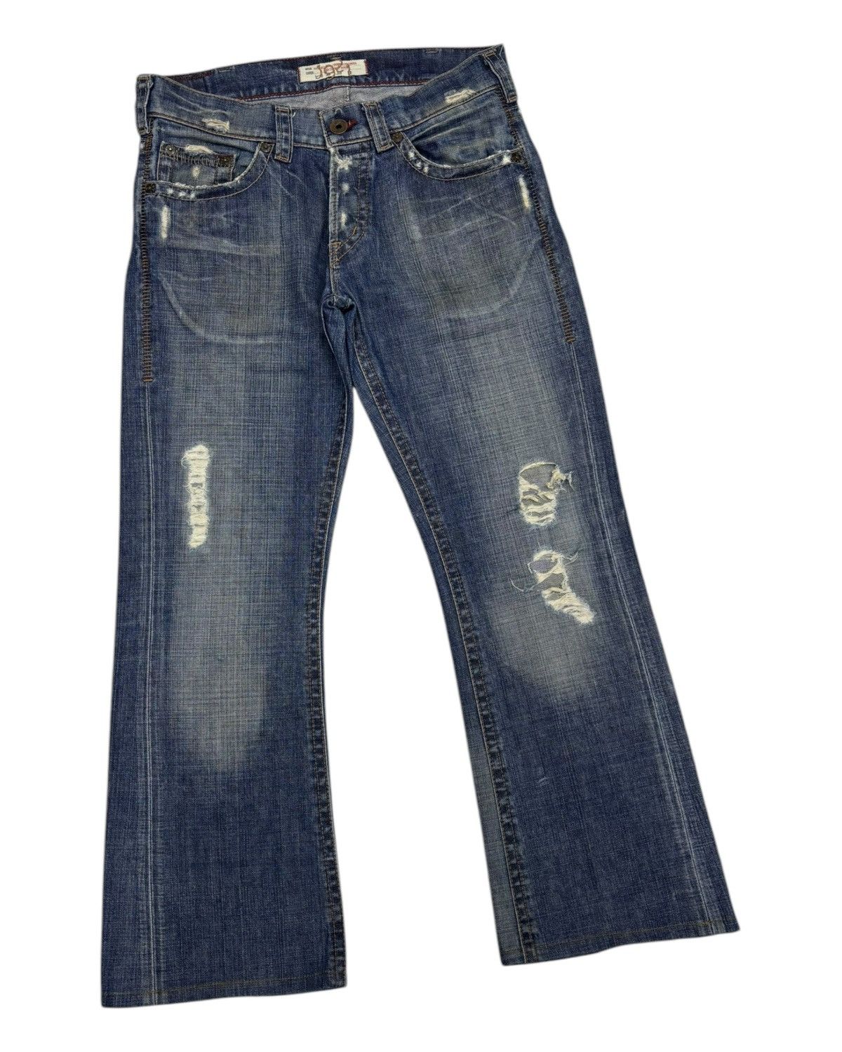 If Six Was Nine Flare Jeans Ripped Made in Canada 1921 Y2K True Religion Size US 32 / EU 48 - 6 Thumbnail