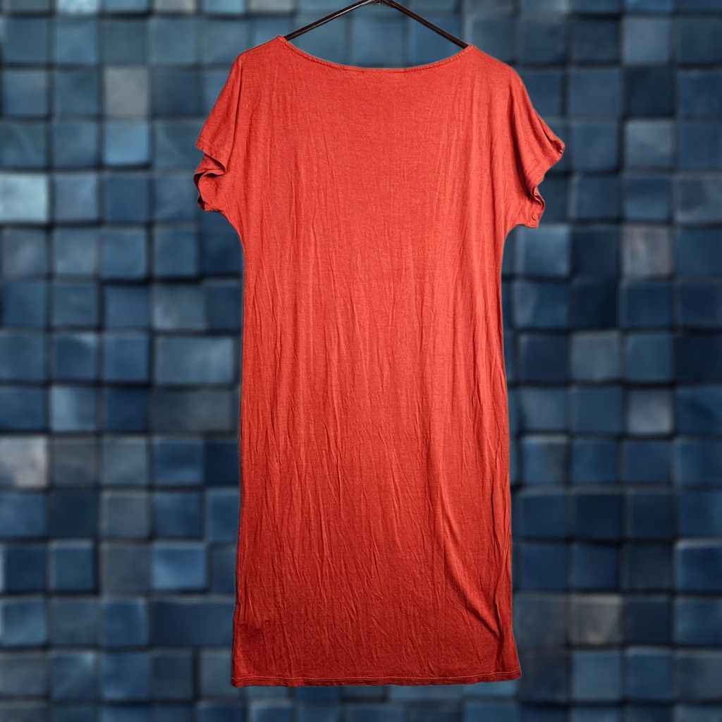 Vintage Something Navy Rust Midi Dress Size XXS Short Sleeve Women’s Minimal Size 24" / US 00 / IT 34 - 1 Thumbnail