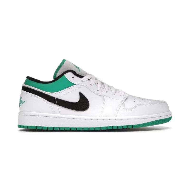 image of Jordan Brand 1 White Lucky Green Black Shoes, Men's (Size 10)