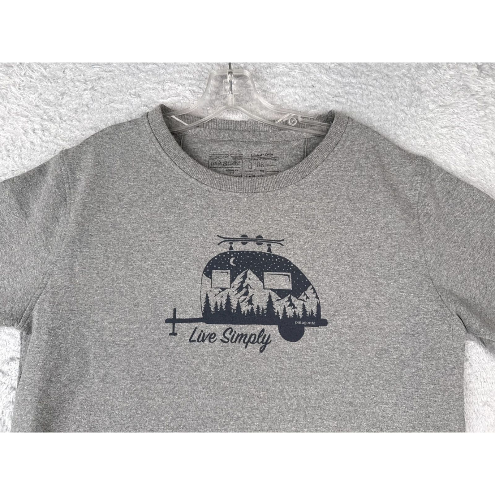 Patagonia Patagonia Sweatshirt Hoodie Womens Large Gray Crew Neck Teardrop Live Simply Camp Logo Pockets 3-Season Fleece Size L / US 10 / IT 46 - 4 Thumbnail