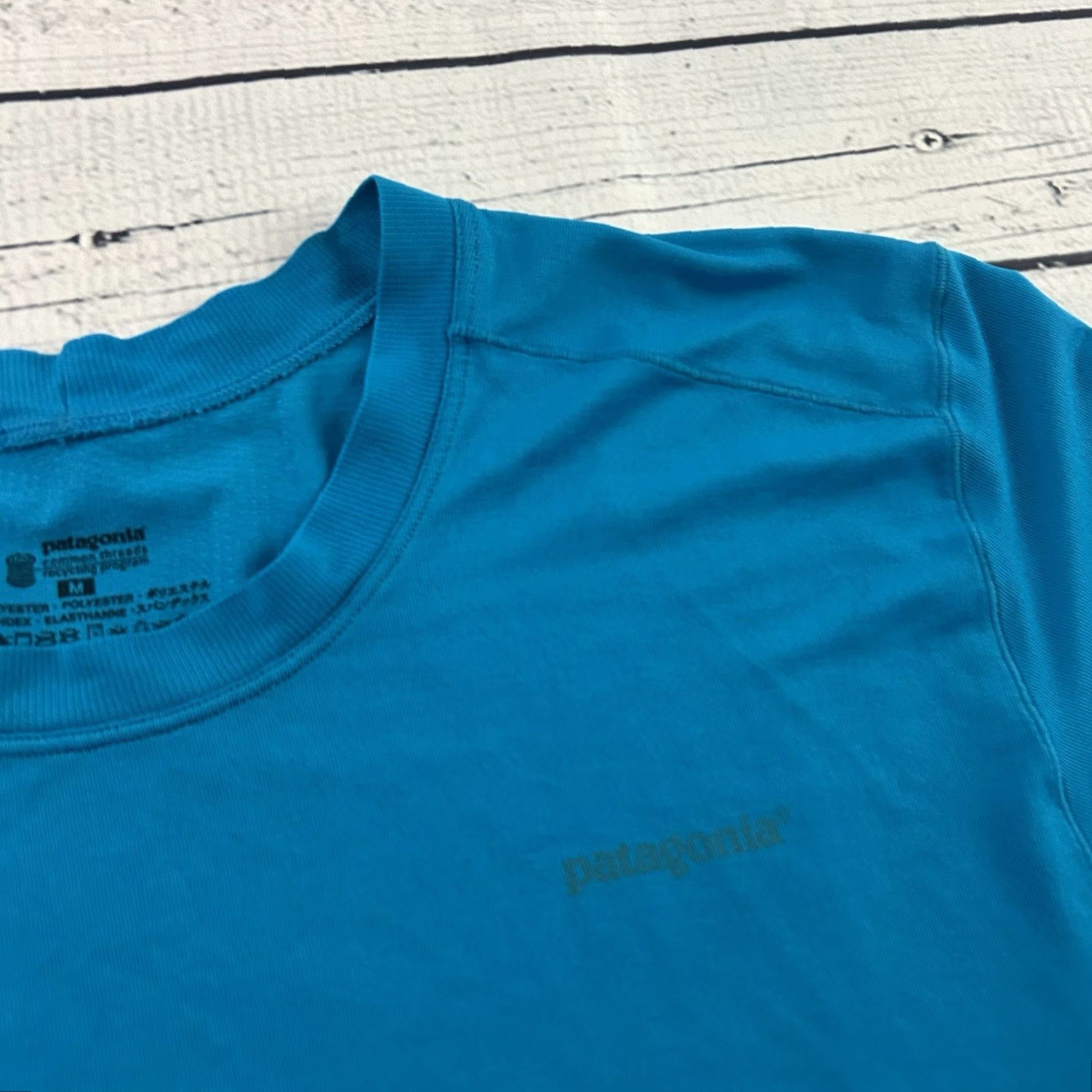 Patagonia Patagonia Short Sleeve Shirt Men M Medium Blue Polyester Spandex Baselayer T-Shirt Activewear Size US M / EU 48-50 / 2 - 3 Thumbnail