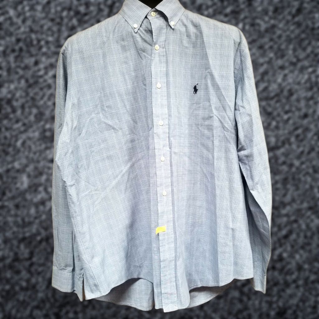 Ralph Lauren Ralph Lauren Men's Blue Cotton Glen Check Dress Shirt Sz 16 1/2 Button-Down Yarmouth Size 42R - 1 Thumbnail