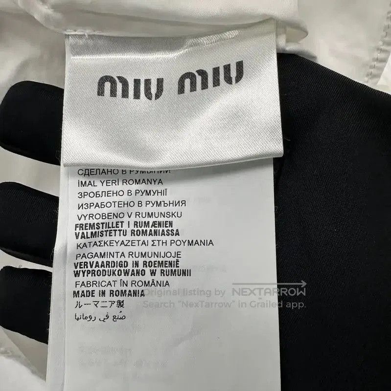 Miu Miu Miu Miu White Cotton Long Sleeve Shirt . Size L / US 10 / IT 46 - 4 Thumbnail