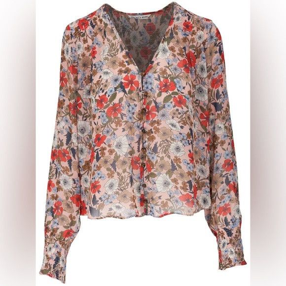 Veronica Beard NEW VERONICA BEARD neha floral top line coral floral small Size S / US 4 / IT 40 - 1 Thumbnail