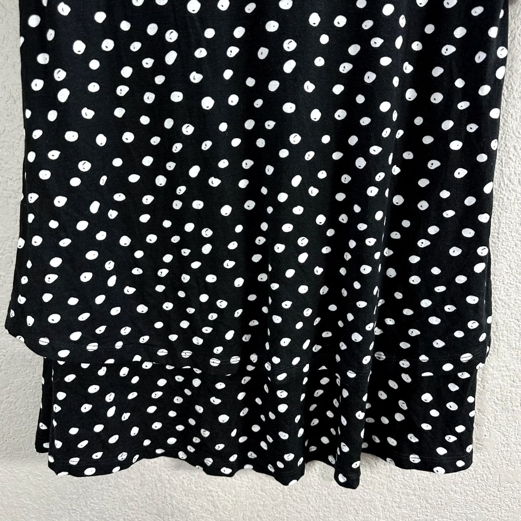 Vintage Agnes & Dora Women's Dress Polka Dot Short Sleeve Layered Mini Sz S Black White Dress Size 28" / US 6 / IT 42 - 5 Thumbnail